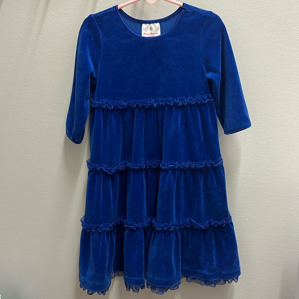 Hanna Andersson gorgeous blue velvet twirl dress.